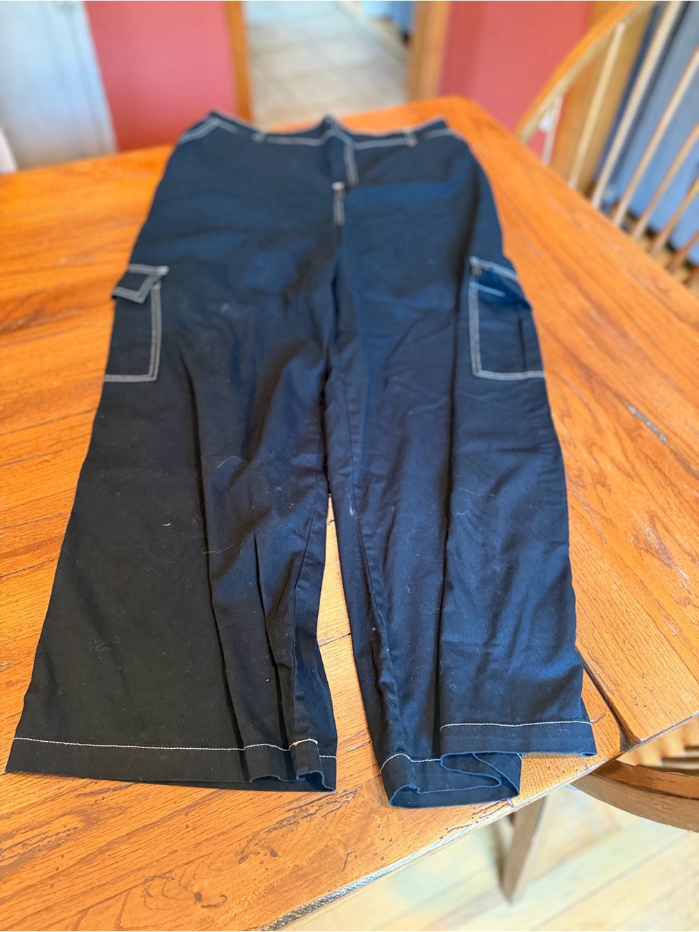 wild fable Black Cargo Pants with Contrast Stitching